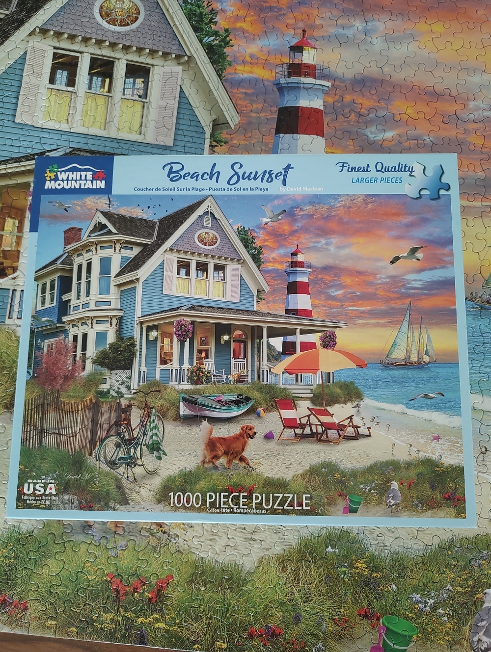 White Mountain 1,000 Piece Jigsaw Puzzle Beach Sunset